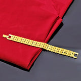 24k Gold-Plated Peach Heart Watch Bracelet Wedding Jewelry