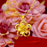 24k Plated Sunflower Pendant Clavicle Chain for Women Boutique Christmas Jewelry