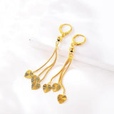24k Yellow Gold Love Shaped Earrings for Women