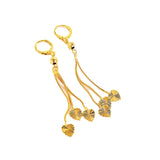 24k Yellow Gold Love Shaped Earrings for Women