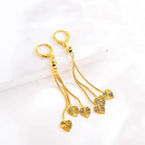 24k Yellow Gold Love Shaped Earrings for Women