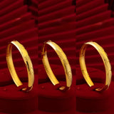 Heart Sutra Bracelet 24k Yellow Plated Glossy Bangle Vintage Wedding Gift