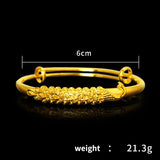 24k Yellow Plated Peacock Bracelet for Women Phoenix Adjustable Bangle