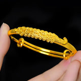 24k Yellow Plated Peacock Bracelet for Women Phoenix Adjustable Bangle