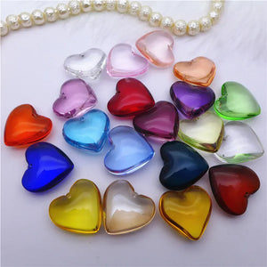 Heart Crystal Flat Pendants Glass Charms Chandelier Lamp Bead Drop