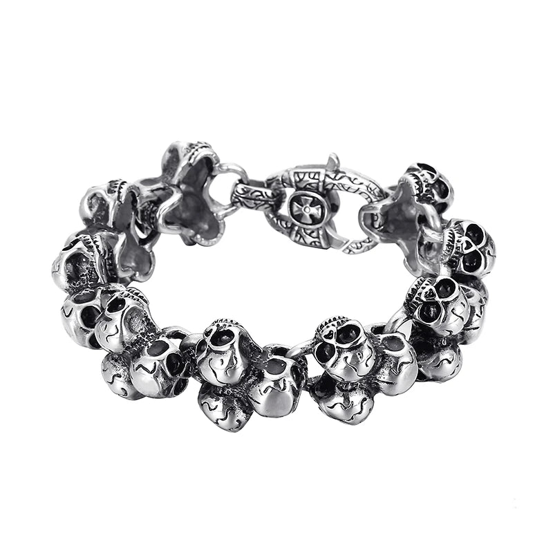 24mm Ghost Charm Bracelet Stainless Steel Punk Gothic Jewelry
