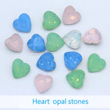24p 8mm 10mm Opal Heart Shape Crystal Glass Rhinestones DIY