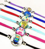 24pc Owl Cartoon Red Rose Silver Bracelets for Kids Girls