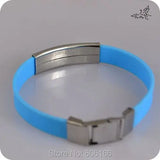 Double Cross Mix Colors Silicone Wristbands Stainless Steel Bracelet