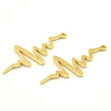 24pc Raw Brass Heart Rhythm Charm (30x14x1mm)