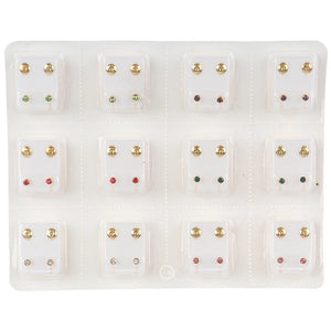 12Pairs Surgical Steel Ear Studs Earrings Set Medical Jewelry Piercing Tool Kits