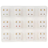 12Pairs Surgical Steel Ear Studs Earrings Set Medical Jewelry Piercing Tool Kits