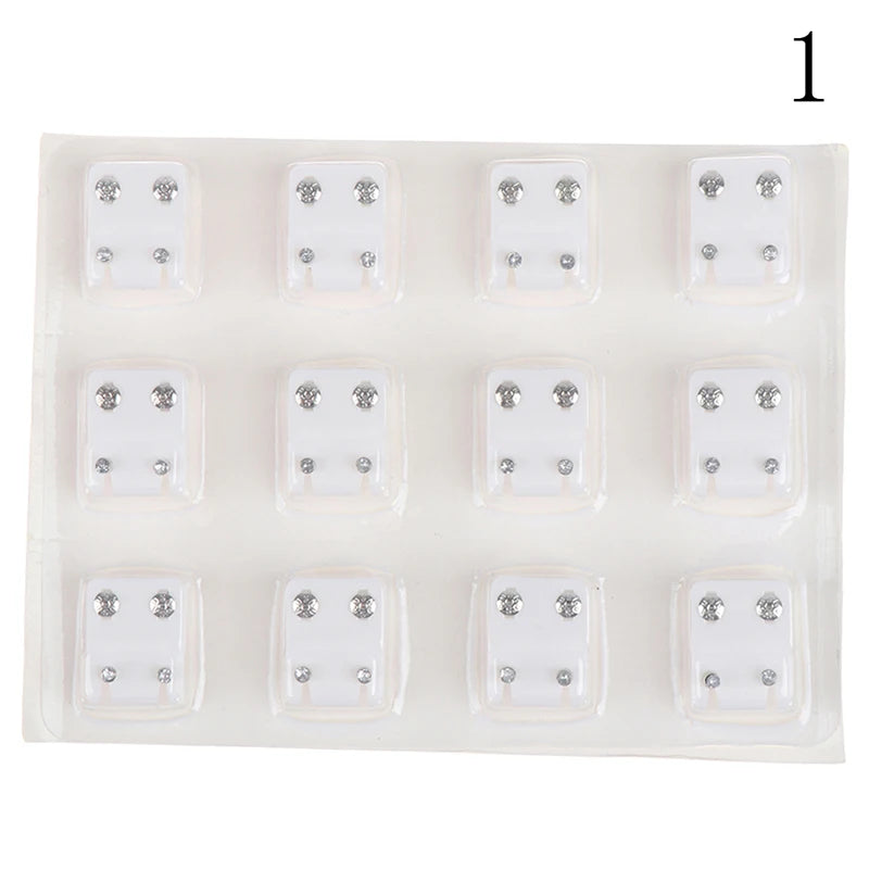 12Pairs Surgical Steel Ear Studs Earrings Set Medical Jewelry Piercing Tool Kits