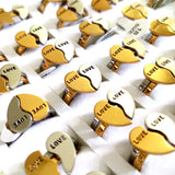 Heart Shape Love Couple Rings Set Stainless Steel Jewelry