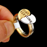 Heart Shape Love Couple Rings Set Stainless Steel Jewelry