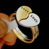 Heart Shape Love Couple Rings Set Stainless Steel Jewelry
