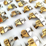 Heart Shape Love Couple Rings Set Stainless Steel Jewelry