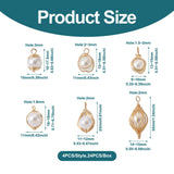 24pcs Mixed Shape Pearl Wire Pendant DIY Jewelry Making