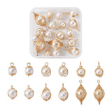 24pcs Mixed Shape Pearl Wire Pendant DIY Jewelry Making