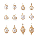 24pcs Mixed Shape Pearl Wire Pendant DIY Jewelry Making