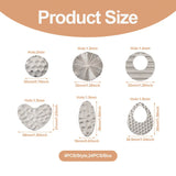 24pcs 304 Stainless Steel Textured Pendants Mix Shape DIY Jewelry Making