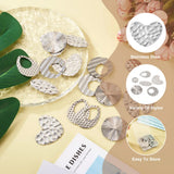 24pcs 304 Stainless Steel Textured Pendants Mix Shape DIY Jewelry Making