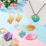 24pcs Gradient Iron Pendants Leaf Plant Teardrop Wave Pendant for DIY Jewelry