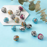 24pcs Rhinestone Alloy Core Round Beads for Jewelry Making
