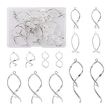 24pcs Brass Ice Pick Pinch Bails Mix Size Twist Pendants Clips Clasps