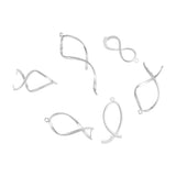 24pcs Brass Ice Pick Pinch Bails Mix Size Twist Pendants Clips Clasps
