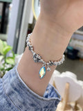 24pcs Birthstone Leaf Shape Crystal Charms for DIY Jewelry Making, 12 Colors