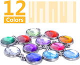 24pcs Crystal Birthstone Charms Rhinestone Beads for DIY Jewelry, 12 Colors