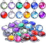 24pcs Crystal Birthstone Charms Rhinestone Beads for DIY Jewelry, 12 Colors
