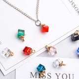 24pcs Cube Crystal Charms Rhinestone Pendants for Jewelry Making, 12 Colors