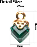 24pcs Cube Crystal Charms Rhinestone Pendants for Jewelry Making, 12 Colors