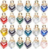 24pcs Cube Crystal Charms Rhinestone Pendants for Jewelry Making, 12 Colors