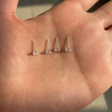 24pcs 925 Silver CZ Nose Studs Inlaid Zircon Nose Piercing Jewelry