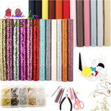 24pcs Earring Making Set Faux Leather Earrings Jewelry Supply Kit