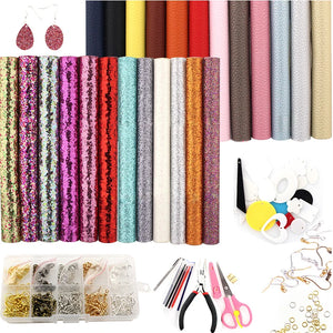 24pcs Earring Making Set Faux Leather Earrings Jewelry Supply Kit