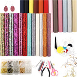 24pcs Earring Making Set Faux Leather Earrings Jewelry Supply Kit