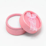 24pcs Flat Round Earring Ring Boxes Bowknot Jewelry Organizer Box Wedding