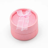 24pcs Flat Round Earring Ring Boxes Bowknot Jewelry Organizer Box Wedding