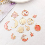 24pcs Cat Moon Star Charm Pendant DIY for Jewelry Making Crafting