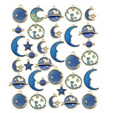24pcs Cat Moon Star Charm Pendant DIY for Jewelry Making Crafting