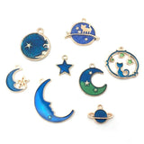 24pcs Cat Moon Star Charm Pendant DIY for Jewelry Making Crafting