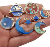 24pcs Cat Moon Star Charm Pendant DIY for Jewelry Making Crafting