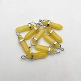 24pcs Yellow Stone Crystal Pendant Necklace For Jewelry Making