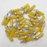 24pcs Yellow Stone Crystal Pendant Necklace For Jewelry Making