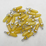 24pcs Yellow Stone Crystal Pendant Necklace For Jewelry Making