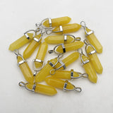 24pcs Yellow Stone Crystal Pendant Necklace For Jewelry Making